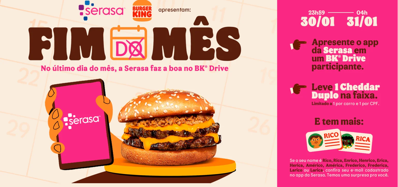 Burger King e Serasa distribuem sanduíche grátis na madrugada